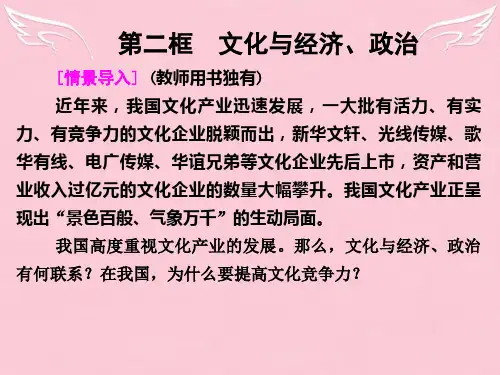 高中政治 1-2 第二框 文化与经济、政治课件 新人教版必修3