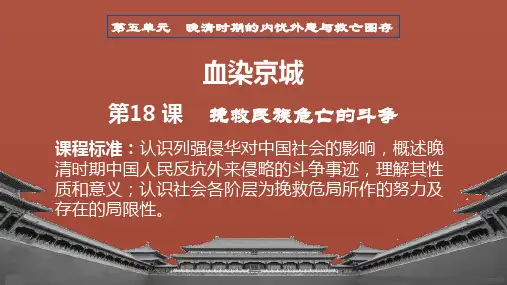 第18课  挽救民族危亡的斗争-高中历史统编版2019必修中外历史纲要上册