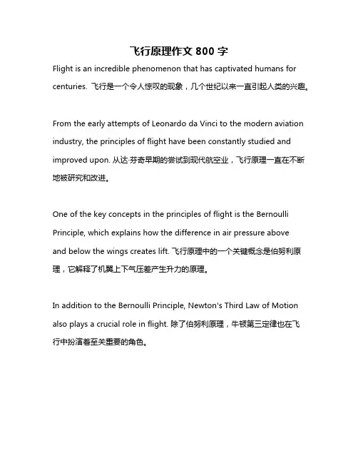 飞行原理作文800字