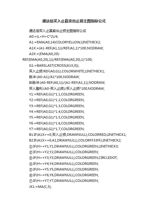 通达信买入止赢卖出止损主图指标公式