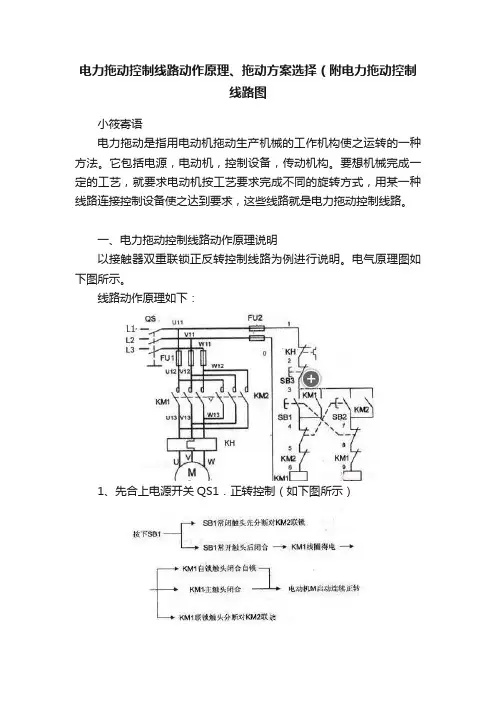 电力拖动控制线路动作原理、拖动方案选择（附电力拖动控制线路图