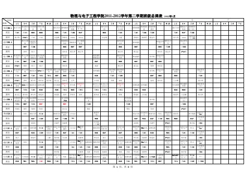 课表2012春 物理与电子学院