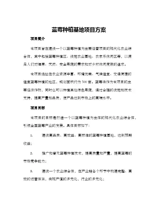 蓝莓种植基地项目方案
