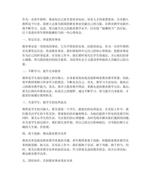 青年教师挺膺担当心得体会