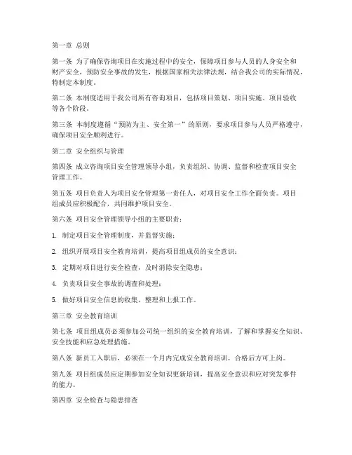 咨询项目安全管理制度