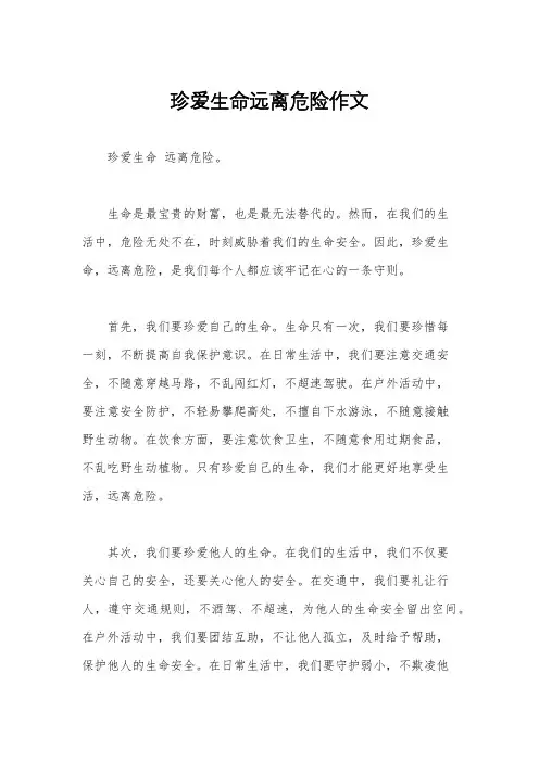 珍爱生命远离危险作文