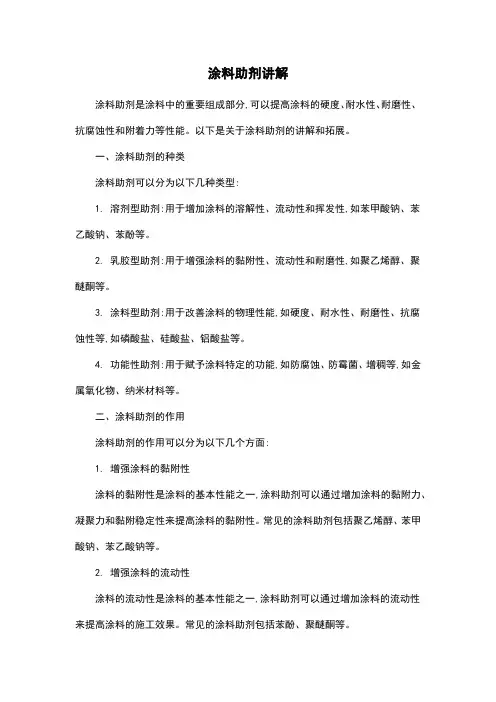 涂料助剂讲解