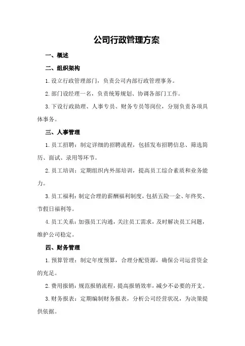 公司行政管理方案