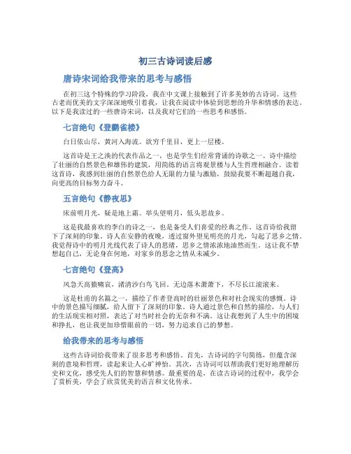 初三古诗词读后感