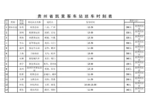 凯里客车站班次时刻表 (version 1)