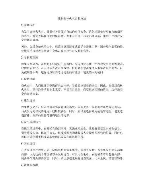 遇到森林火灾自救方法