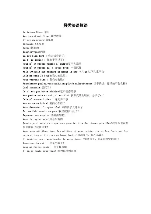 另类法语短语