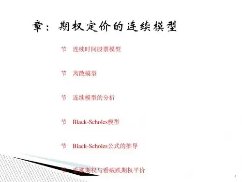 期权定价的连续模型(PPT 90张)