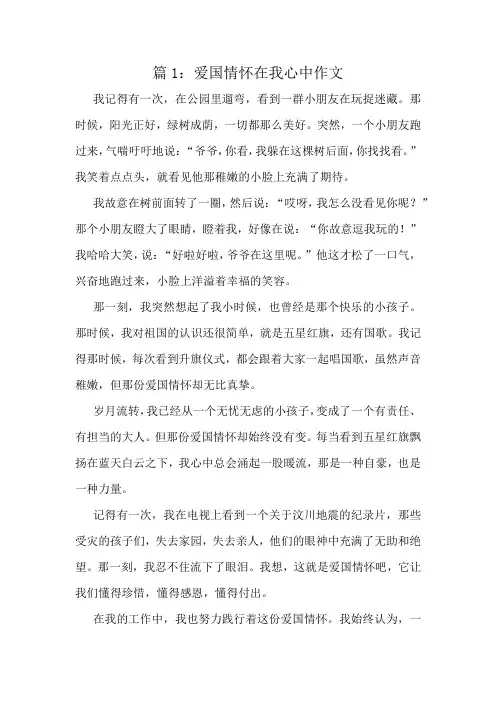 爱国情怀在我心中作文精选8篇