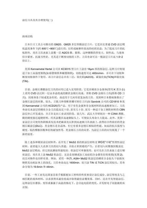 涂层刀具及其合理使用
