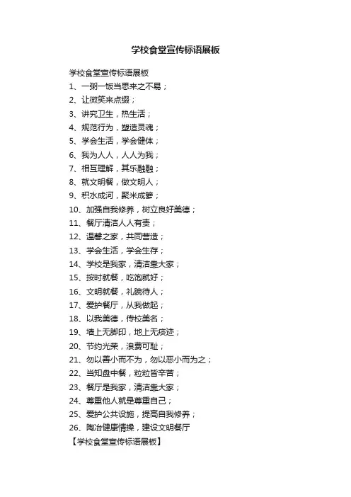 学校食堂宣传标语展板