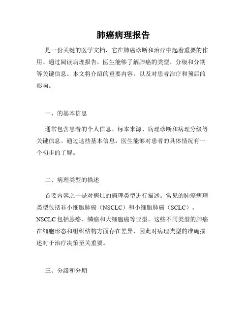 肺癌病理报告