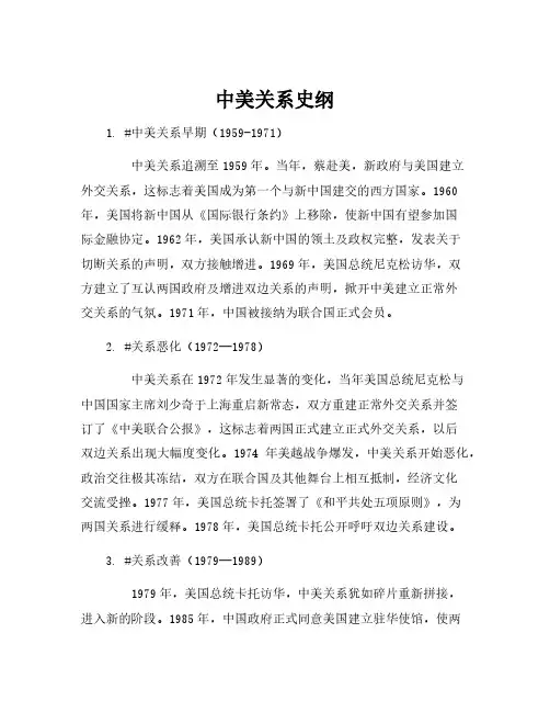 中美关系史纲