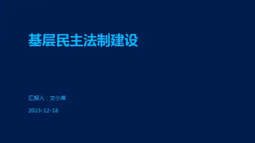 基层民主法制建设