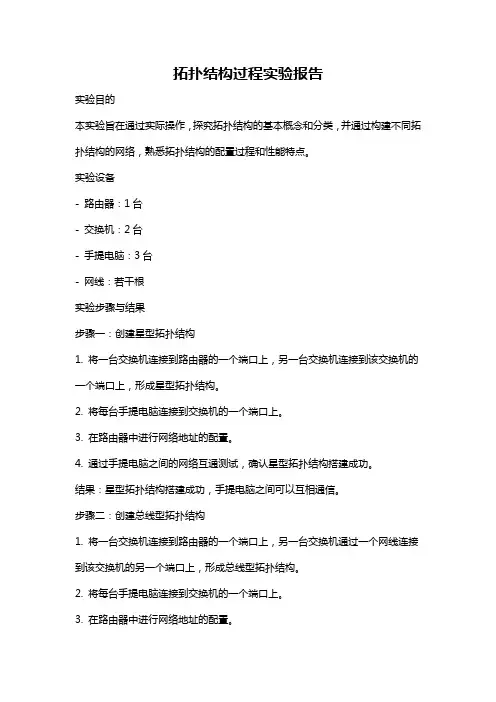 拓扑结构过程实验报告
