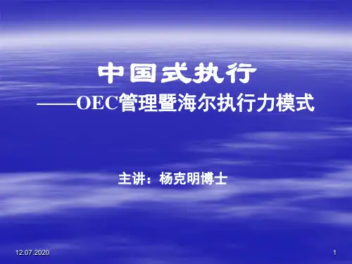 中国式执行——OEC管理暨海尔执行力模式
