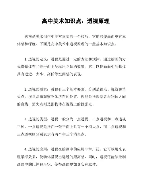 高中美术知识点：透视原理