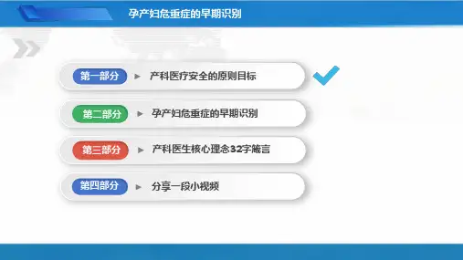 PPT课件院内培训孕产妇危重症的早期识别产科医疗安全的原则目标