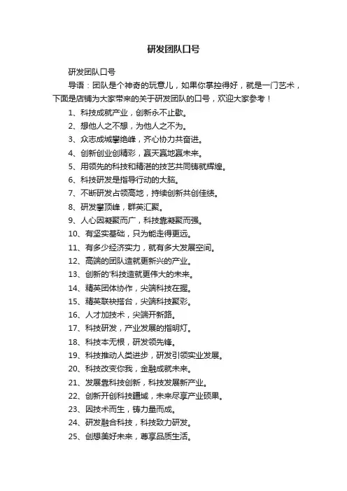 研发团队口号