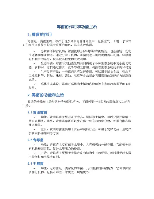 霉菌的作用和功能主治图片