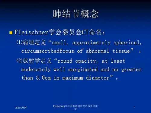 Fleischner学会肺磨玻璃密度结节处理指南课件