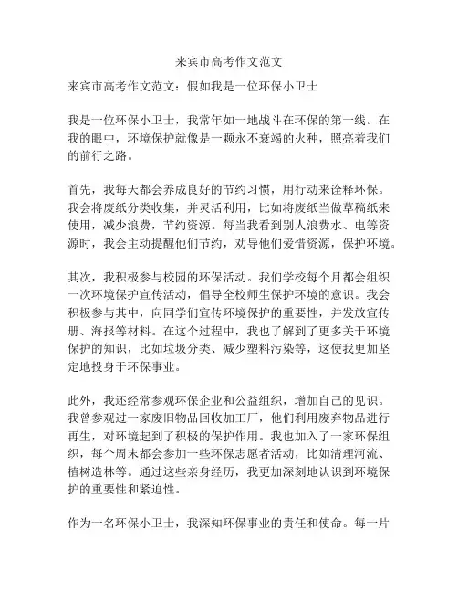 来宾市高考作文范文