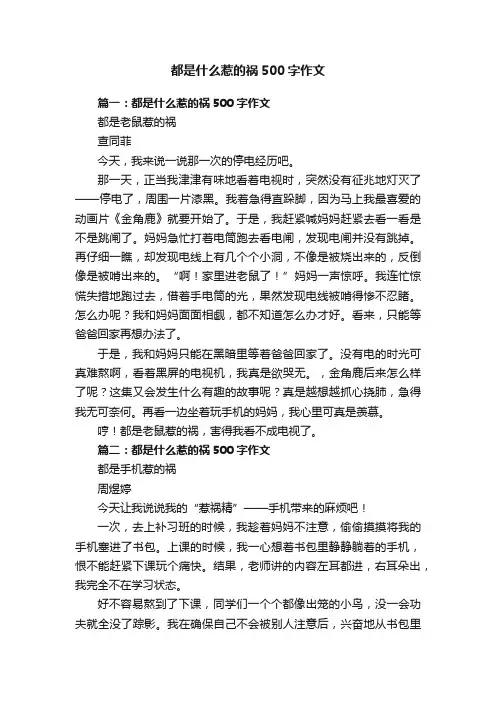 都是什么惹的祸500字作文