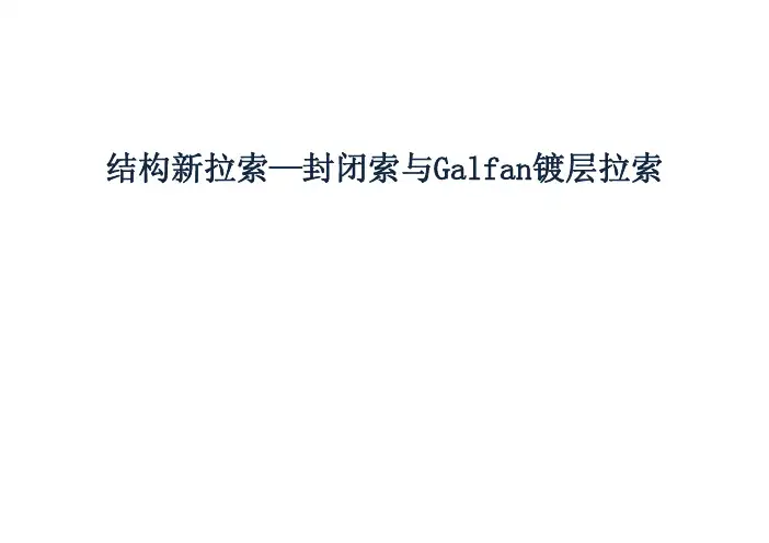 结构新拉索—封闭索与Galfan镀层拉索
