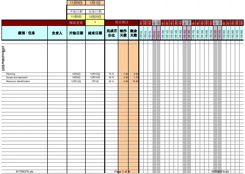 专业的用Excel做的Project甘特图