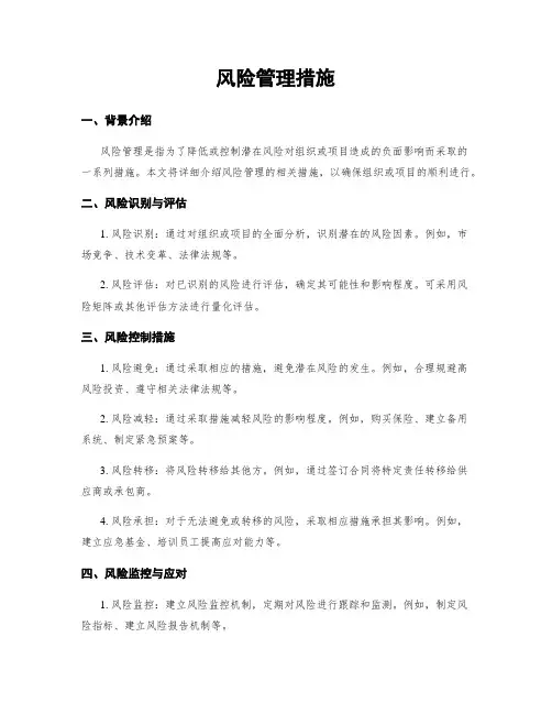 风险管理措施
