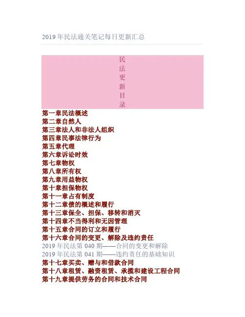 【法考】民法通关笔记每日更新汇总