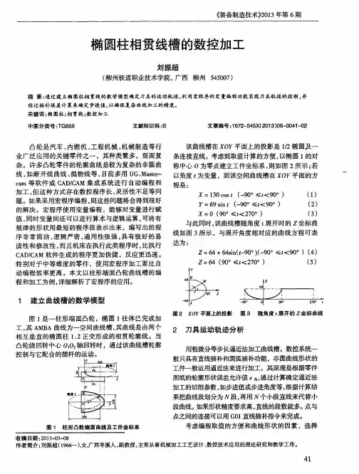 椭圆柱相贯线槽的数控加工