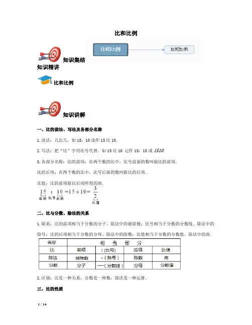 【精品小升初数学】比和比例 +答案