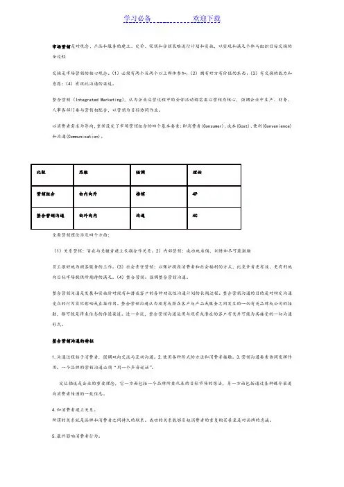 整合营销沟通知识点总结