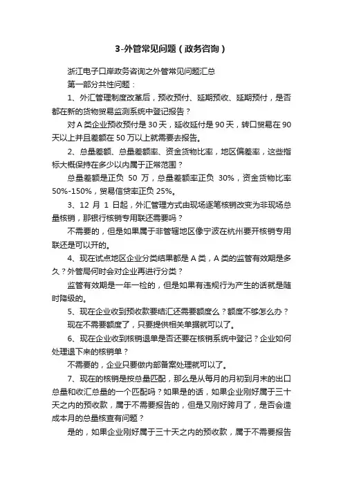 3-外管常见问题（政务咨询）