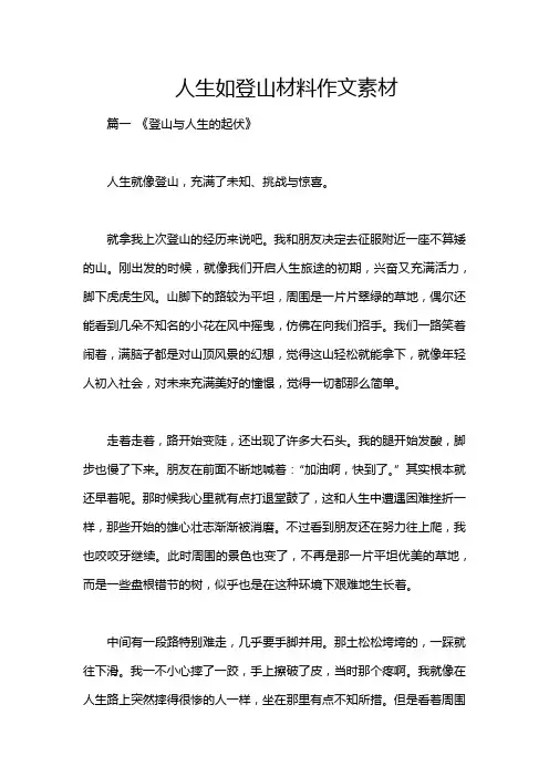 人生如登山材料作文素材
