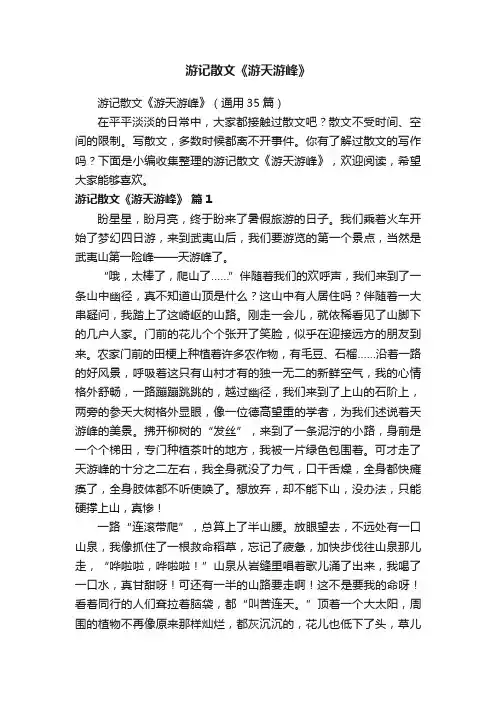 游记散文《游天游峰》（通用35篇）