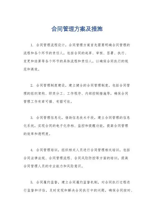 合同管理方案及措施