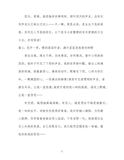 一篇关于爱情的日志