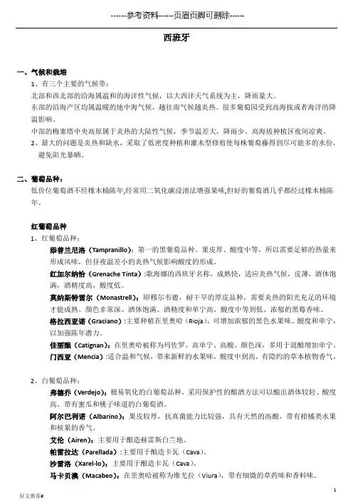 WSET三级考试复习笔记之西班牙(高级教育)