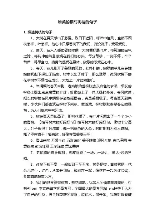 唯美的描写树枝的句子