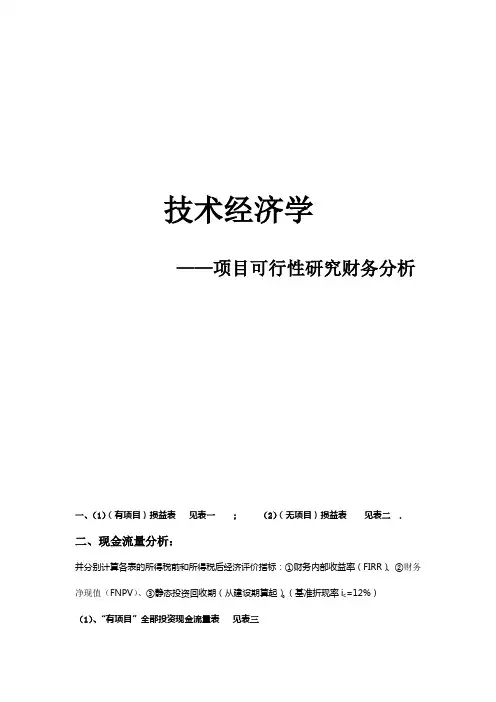 技术经济学--项目可行性研究报告