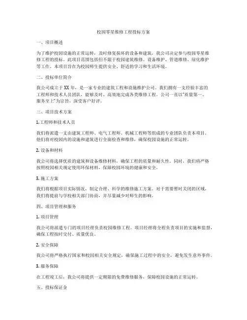 校园零星维修工程投标方案