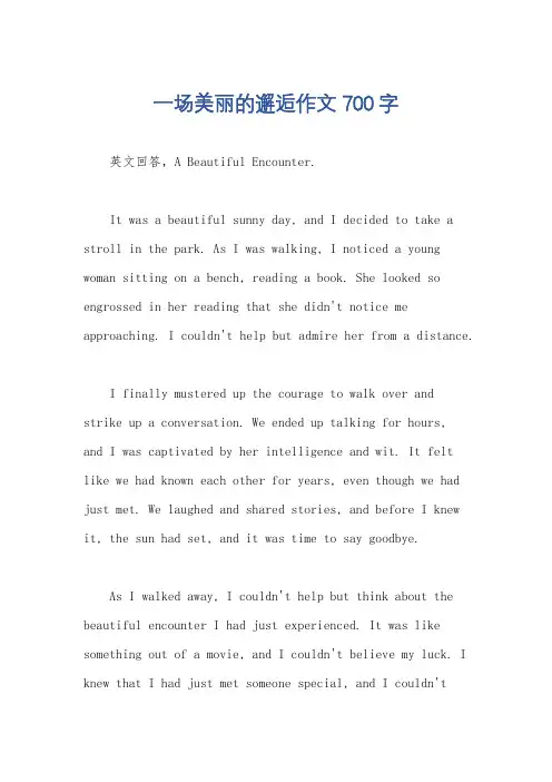 一场美丽的邂逅作文700字