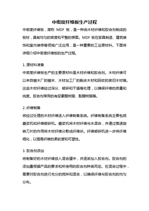 中密度纤维板生产过程